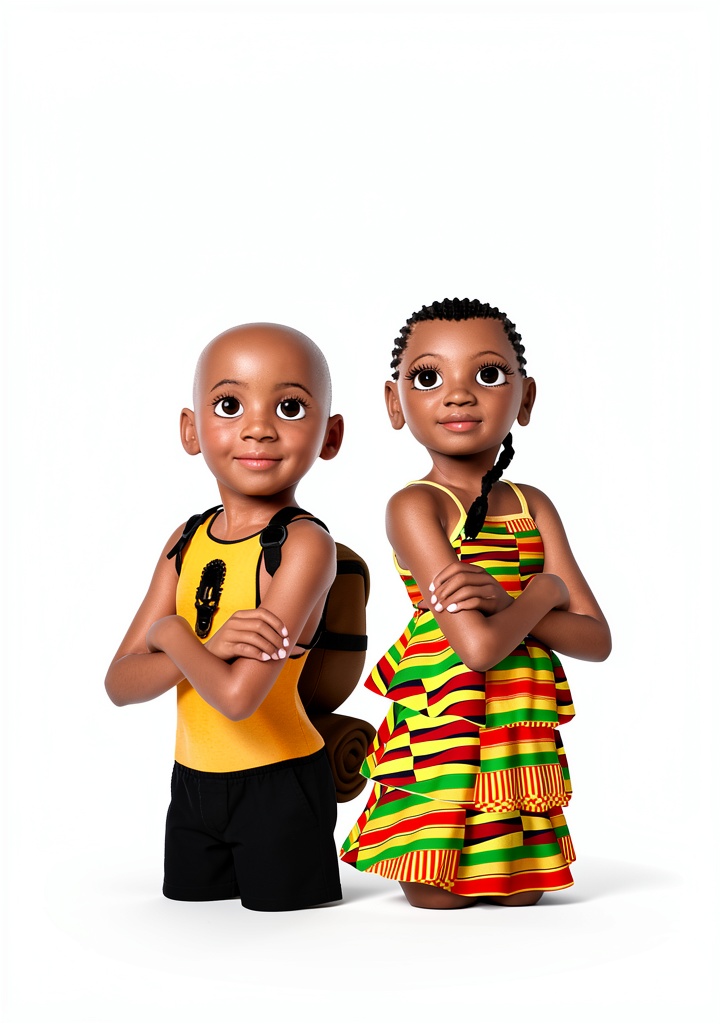 Children reading The Adventures of Obi and Titi eBook on a tablet