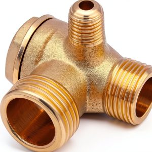 Solid Brass 3-Port Air Compressor Check Valve G1/8" x G3/8" x G1/2" Male Threaded Tube Connector Non-Return Valve-0