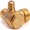 Solid Brass 3-Port Air Compressor Check Valve G1/8" x G3/8" x G1/2" Male Threaded Tube Connector Non-Return Valve-2