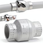 PVC Slip Swing Check Valve Geetery 2" White No Spring Backflow-0