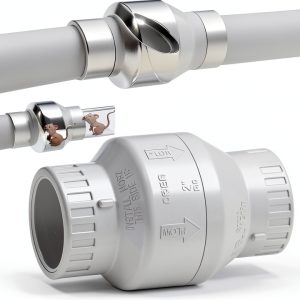 PVC Slip Swing Check Valve Geetery 2" White No Spring Backflow-0