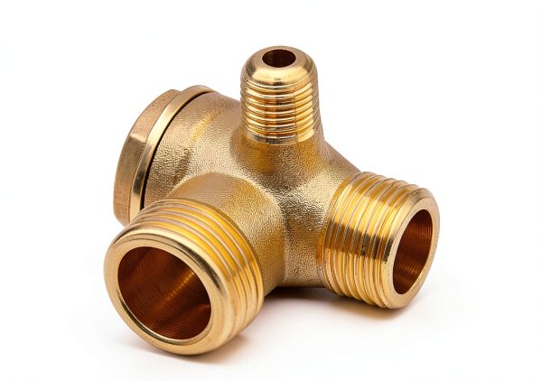 Solid Brass 3-Port Air Compressor Check Valve G1/8" x G3/8" x G1/2" Male Threaded Tube Connector Non-Return Valve-1