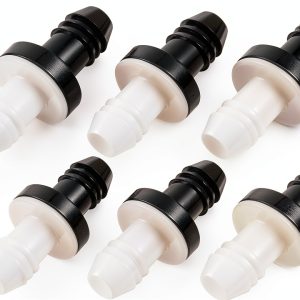 6 Pieces One Way Inline Check Valve Bulk 3/8 Inch 10 mm ABS Plug-in Check Valve Fuel Water Gas Air One-way for Liquids and Gas-0