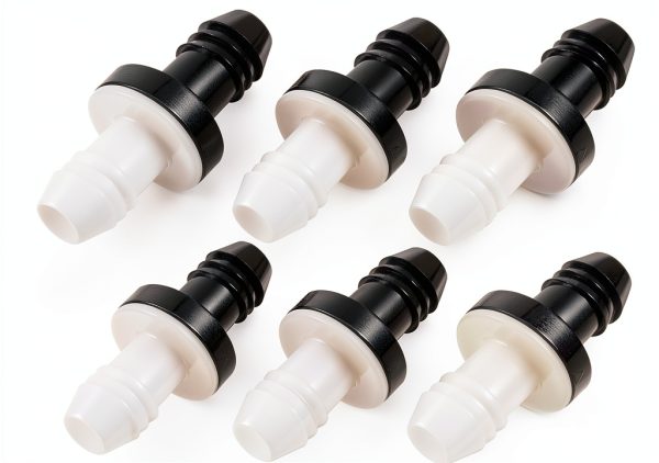 6 Pieces One Way Inline Check Valve Bulk 3/8 Inch 10 mm ABS Plug-in Check Valve Fuel Water Gas Air One-way for Liquids and Gas-0
