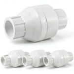 PVC Inline Check Valve 4 Pack Geetery White Backflow Preventer 1 Inch-0