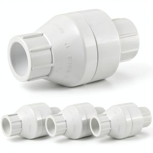 PVC Inline Check Valve 4 Pack Geetery White Backflow Preventer 1 Inch-0