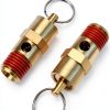 QWORK Brass Pressure Relief Valve (2 Pack) - 1/4 Inch NPT Threaded, 150 PSI Rating, Air Compressor Check Valve with Seal Thread Locks-1