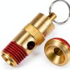QWORK Brass Pressure Relief Valve (2 Pack) - 1/4 Inch NPT Threaded, 150 PSI Rating, Air Compressor Check Valve with Seal Thread Locks-2