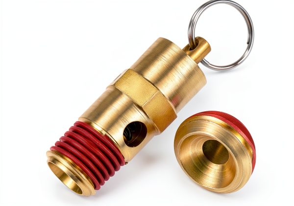QWORK Brass Pressure Relief Valve (2 Pack) - 1/4 Inch NPT Threaded, 150 PSI Rating, Air Compressor Check Valve with Seal Thread Locks-2